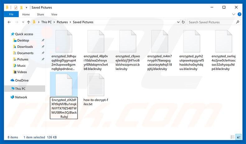 archivos cifrados por BlackRuby Eliminar el cibersecuestro BlackRuby: