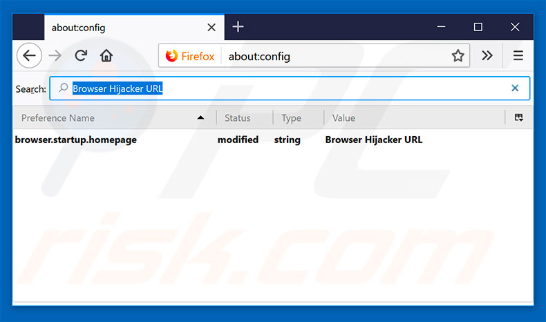 Eliminando el secuestrador de navegadores de la configuración del motor de búsqueda por defecto de Mozilla Firefox 