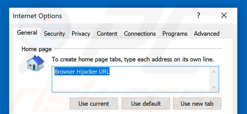 Eliminando secuestradores de navegador de la página de inicio de Internet Explorer