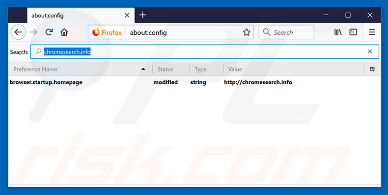 Eliminar chromesearch.info del motor de búsqueda por defecto de Mozilla Firefox