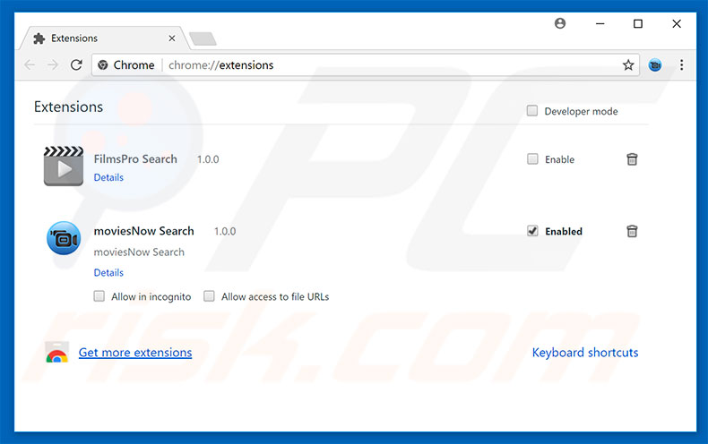 Eliminando las extensiones relacionadas con chromesearch.online de Google Chrome