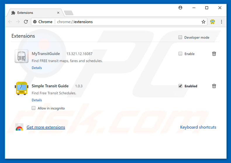 Eliminando los anuncios COINMINER de Google Chrome paso 2