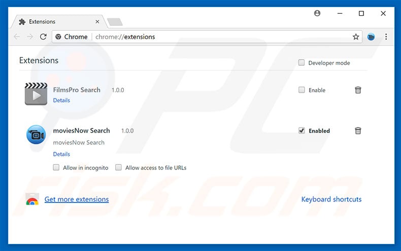 Eliminando los anuncios de Firefox Requires A Manual Update de Google Chrome paso 2