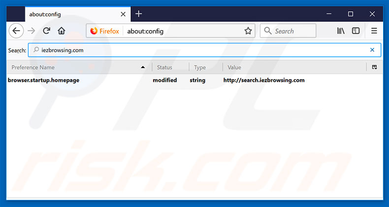 Eliminar search.iezbrowsing.com del motor de búsqueda por defecto de Mozilla Firefox