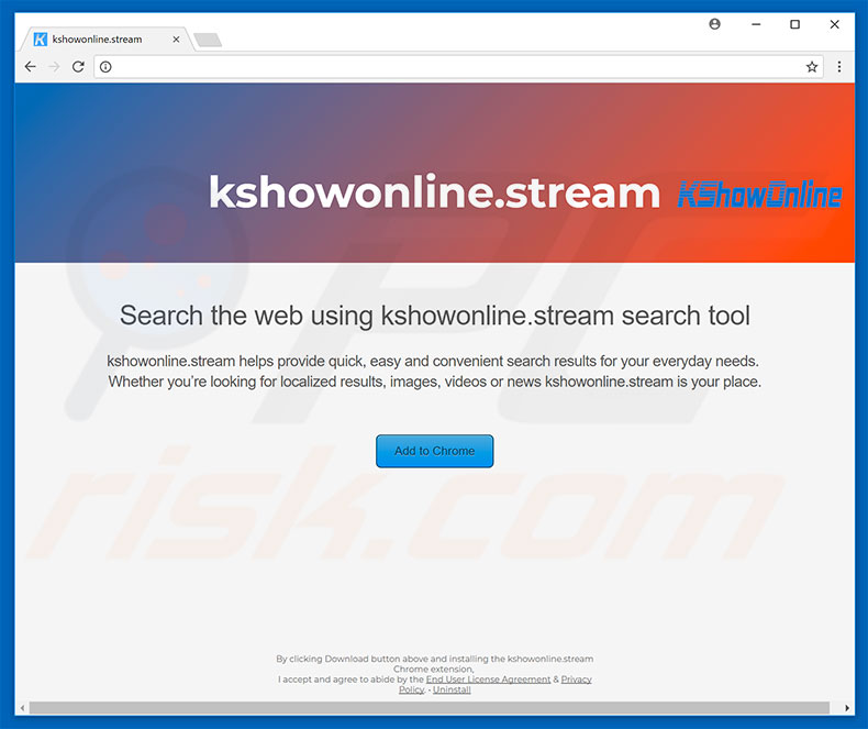 Sitio web destinado a promocionar el secuestrador de navegadores kshowonline