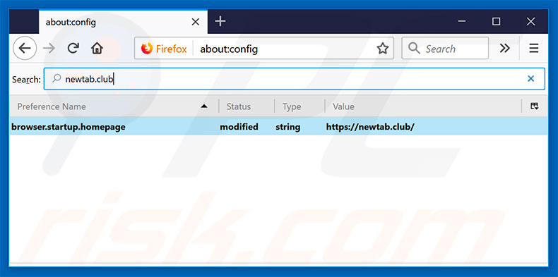 Eliminar newtab.club del motor de búsqueda por defecto de Mozilla Firefox