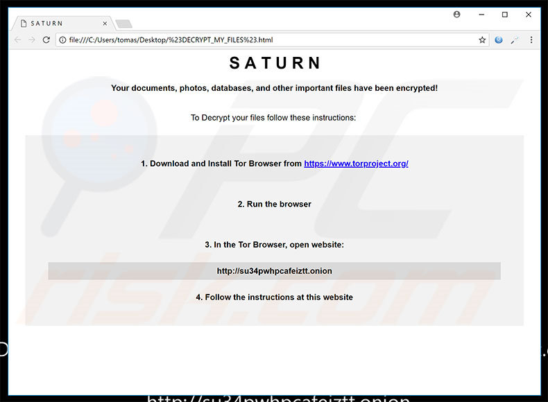 archivo html Saturn