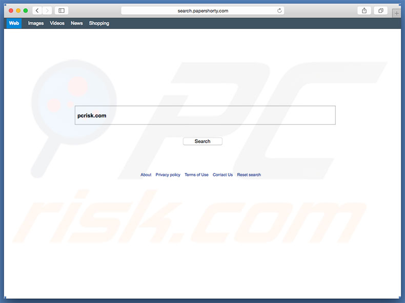 secuestrador de navegadores search.papershorty.com en un equipo de Mac