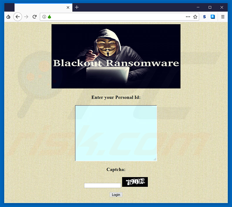 sitio web tor del ransomware blackout