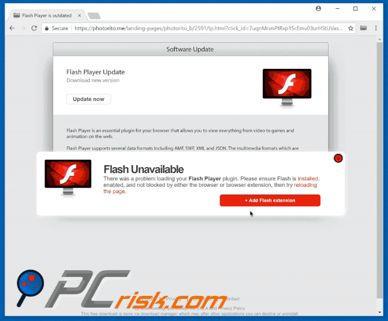 secuestrador de navegadores mediatabtv.online photorito actualización falsa del flash player gif