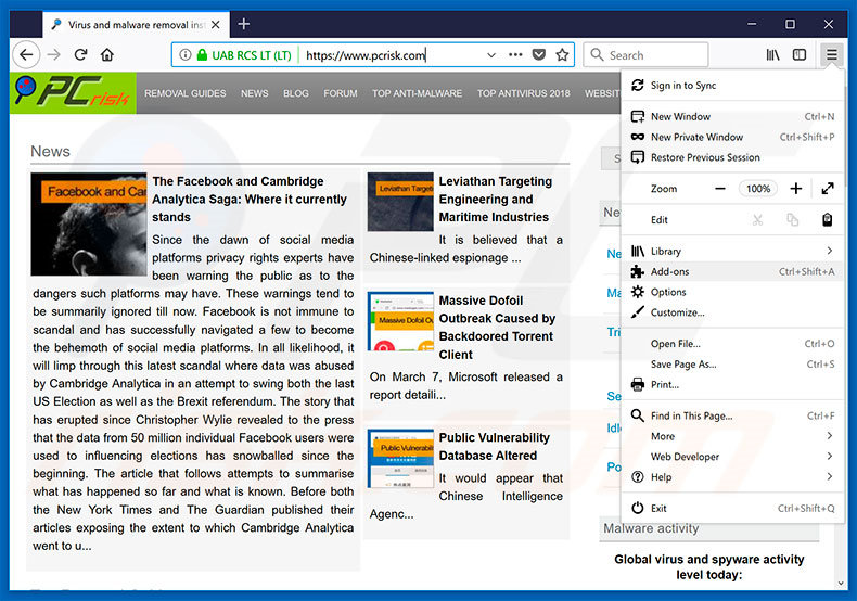 Paso para eliminar Pokki ads de Mozilla Firefox 1