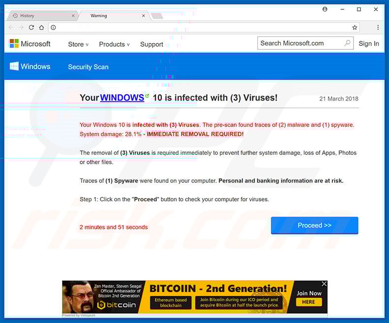 estafa Your Windows 10 Is Infected With 3 Viruses