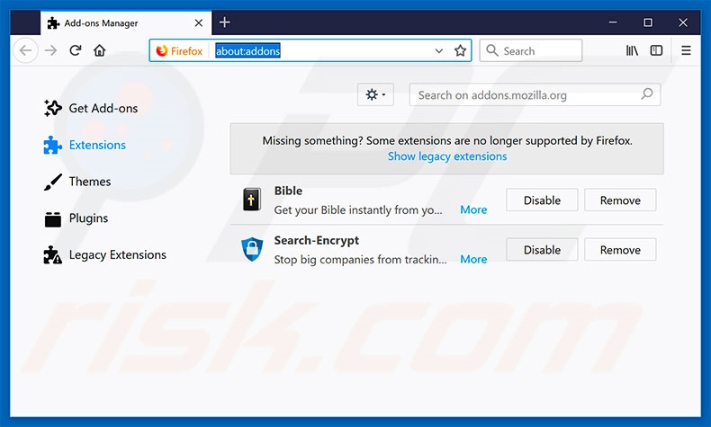 Eliminando go.deepteep.com de las extensiones de Mozilla Firefox