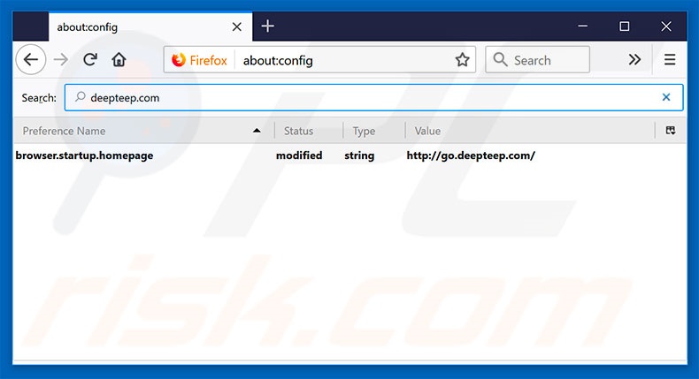 Eliminar go.deepteep.com del motor de búsqueda por defecto de Mozilla Firefox