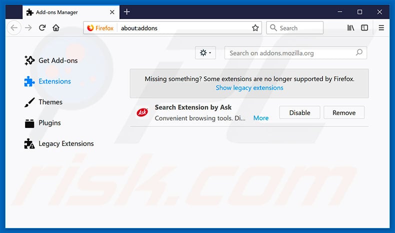 Eliminando los anuncios ImpaqSpeed de Mozilla Firefox paso 2