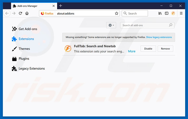 Eliminando my-search.com de las extensiones de Mozilla Firefox