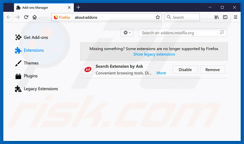 Eliminando los anuncios onclickbright.com de Mozilla Firefox paso 2