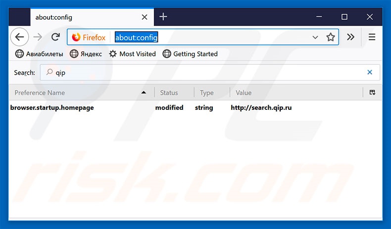 Eliminar qip.ru del motor de búsqueda por defecto de Mozilla Firefox
