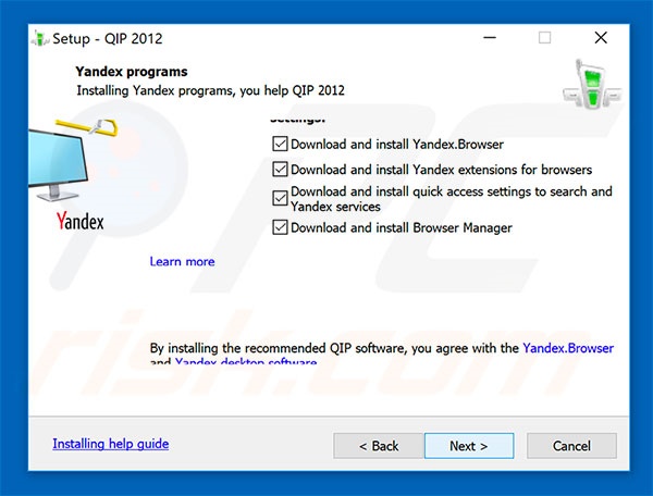 Instalación oficial del secuestrador de navegadores QIP Surf
