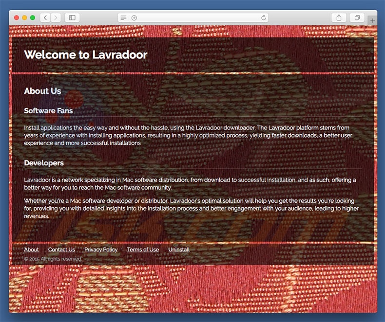 Sitio web dudoso usado para promocionar Lavradoor