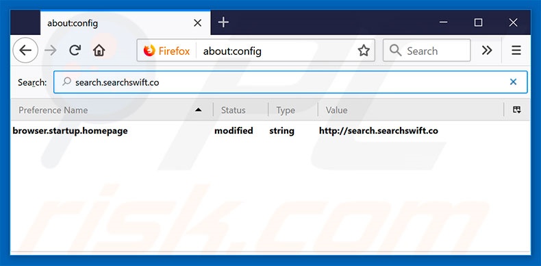 Eliminar search.searchswift.co del motor de búsqueda por defecto de Mozilla Firefox