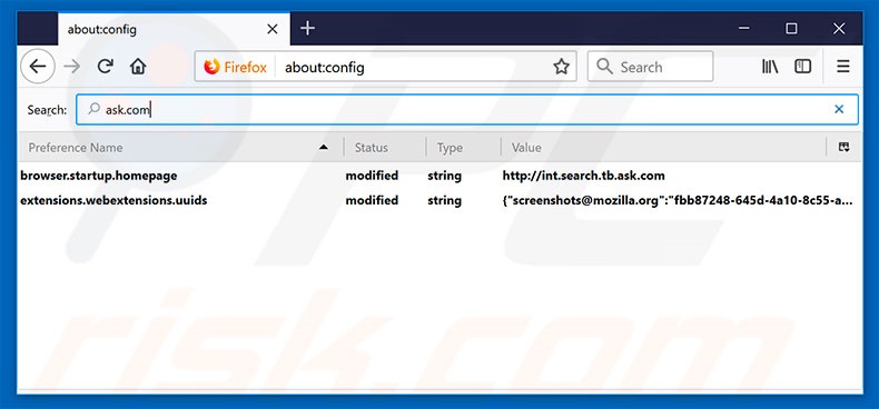 Eliminar search.tb.ask.com del motor de búsqueda por defecto de Mozilla Firefox