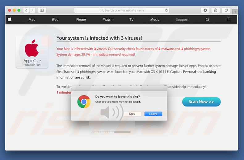 estafa Your Mac Is Infected With 3 Viruses