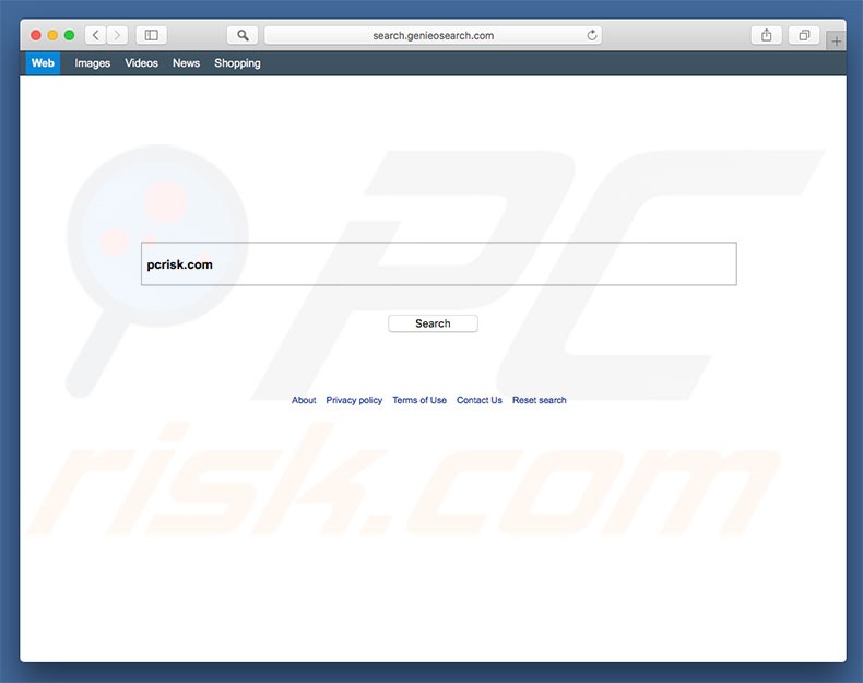 Secuestrador de navegador search.genieosearch.com en una computadora Mac