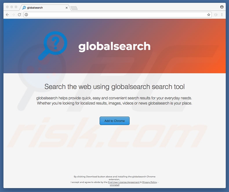 Sitio web dudoso usado para promocionar search.globalsearch.pw