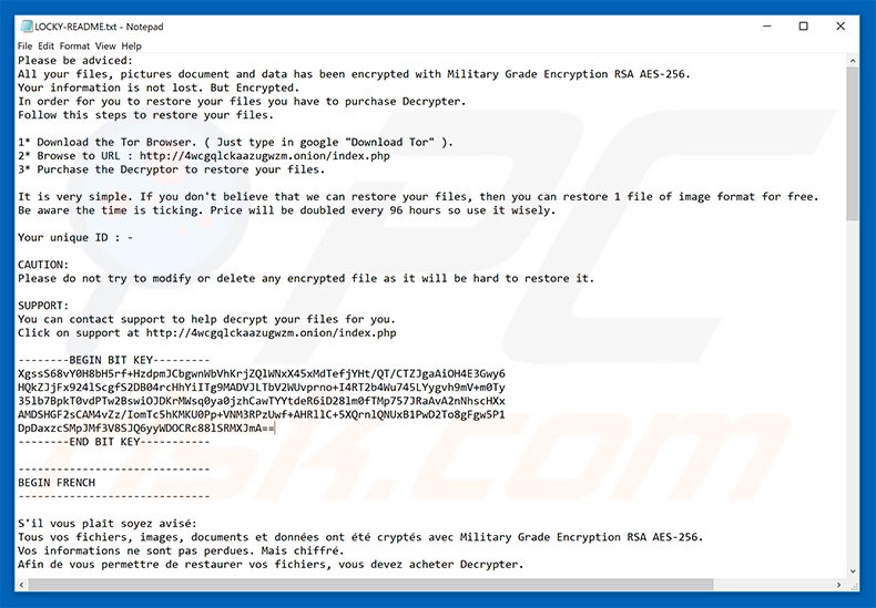 instrucciones desencriptación Locky