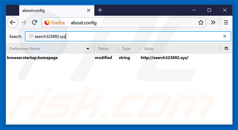 Eliminar search323892.xyz del motor de búsqueda por defecto de Mozilla Firefox