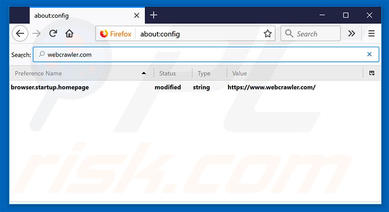 Eliminar webcrawler.com del motor de búsqueda por defecto de Mozilla Firefox
