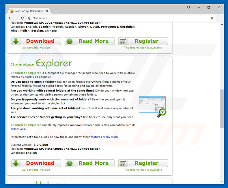 sitio web Chameleon Explorer Pro