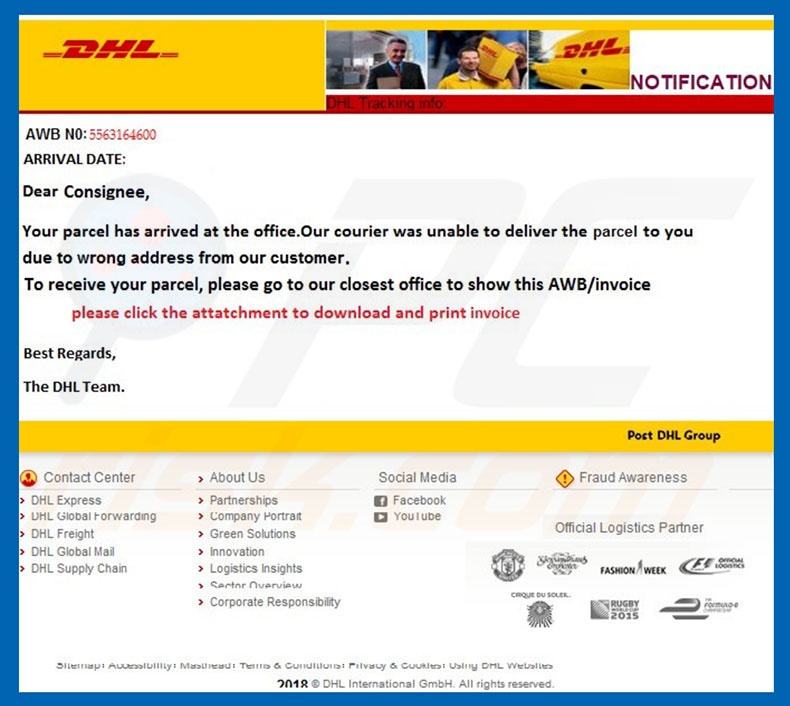 Haz todo con mi poder a tiempo Nube E-mail con el virus DHL - Pasos de eliminación y recuperación (actualizado)