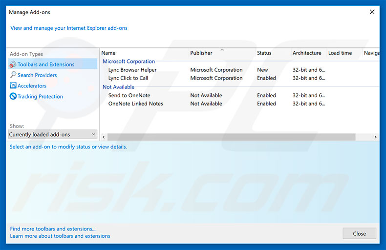 Eliminando los anuncios de ERROR 268D3 de Internet Explorer paso 2