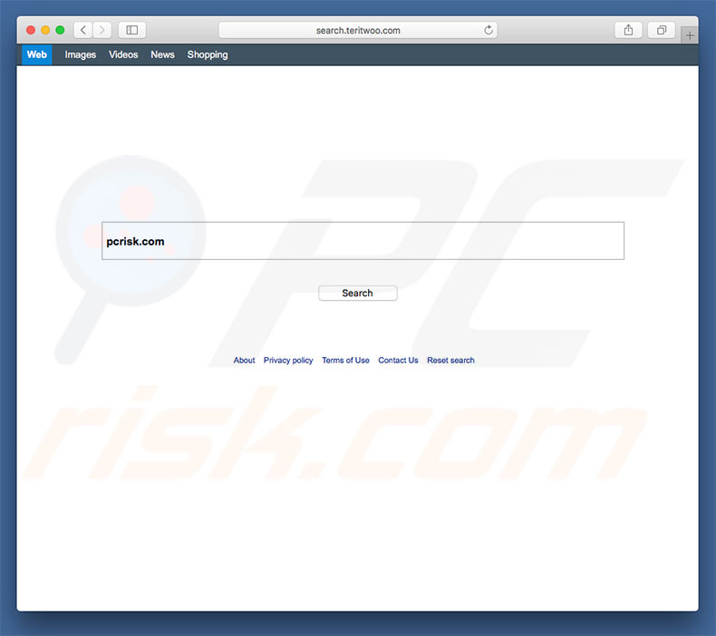 secuestrador de navegadores search.teritwoo.com en un equipo de Mac
