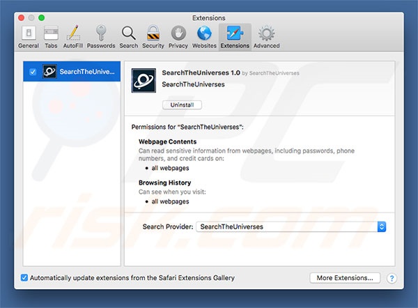 secuestrador de navegadores SearchMeCenter en Safari