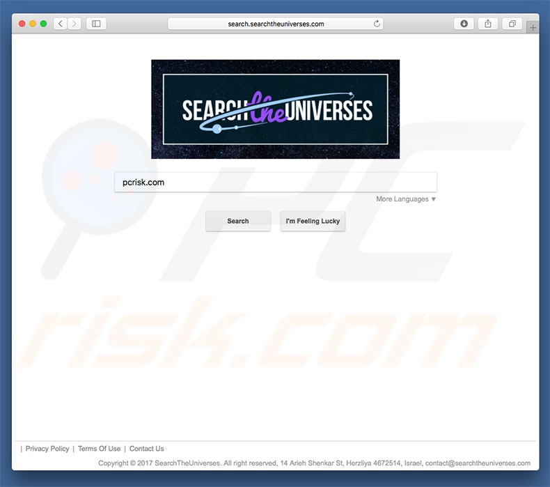 secuestrador de navegadores search.searchtheuniverses.com en un equipo de Mac