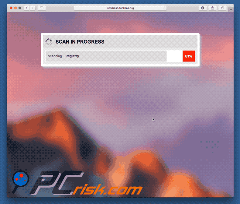 Aspecto de la estafa Website You Visited Infected Your Mac With A Virus (GIF)