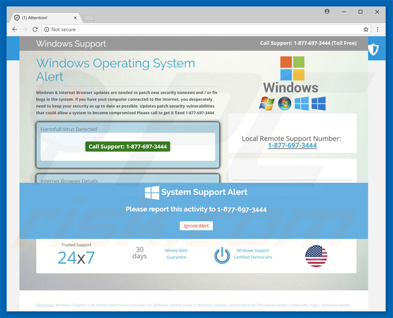 estafa Windows Operating System Alert