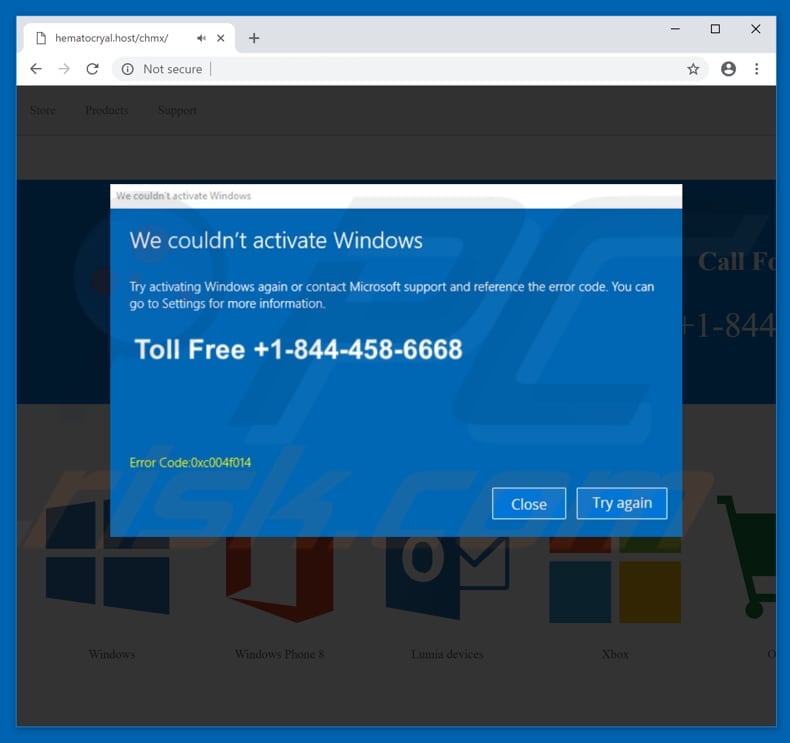 estafa We Couldn't Activate Windows