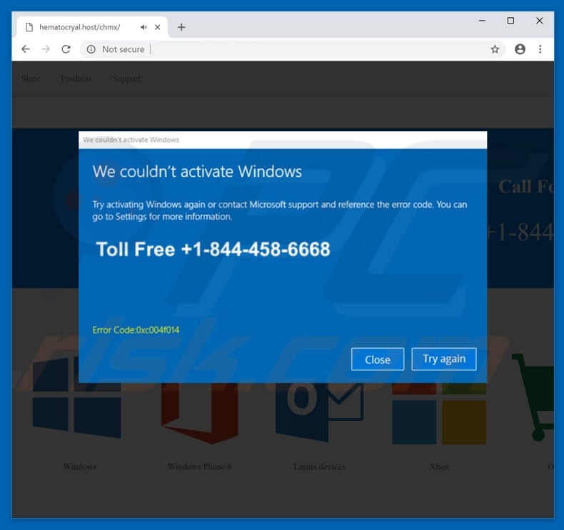 estafa We Couldn't Activate Windows