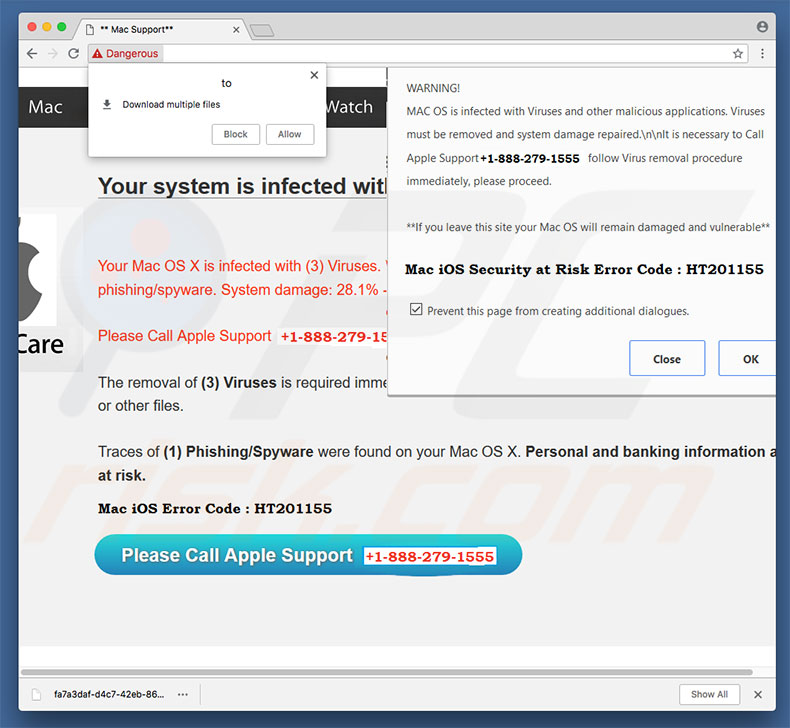 estafa Mac iOS Security At Risk Error Code: HT201155