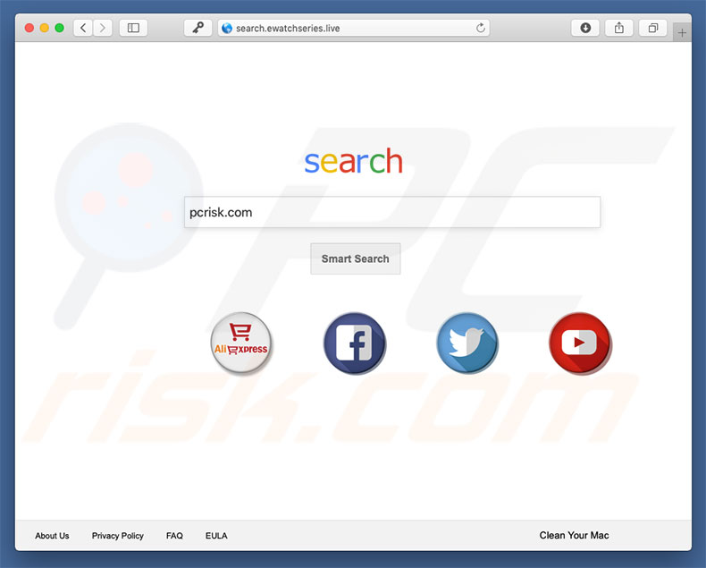 secuestrador de navegadores search.ewatchseries.live en un equipo de Mac