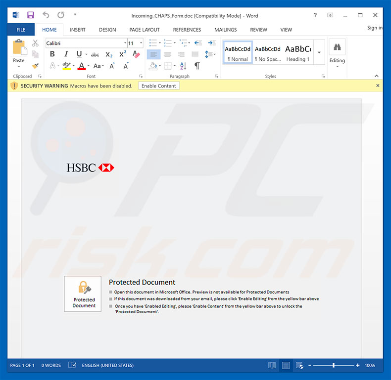 otro adjunto HSBC Email Virus