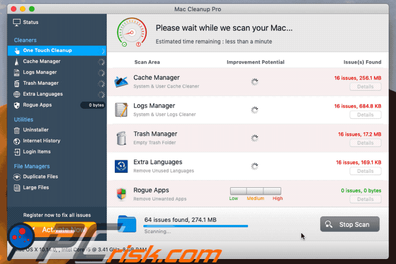 Aspecto de Mac Cleanup Pro (GIF)