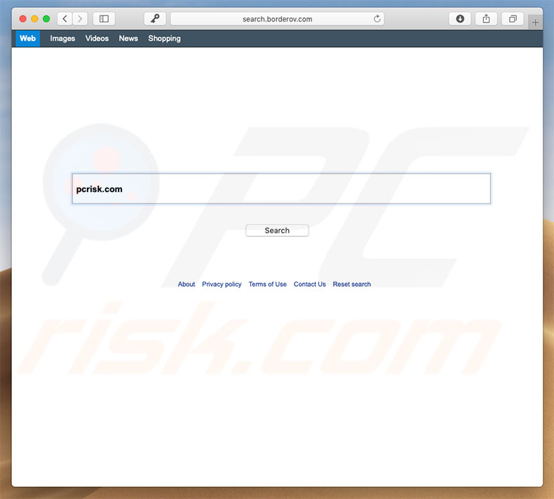 secuestrador de navegadores search.borderov.com en un equipo de Mac