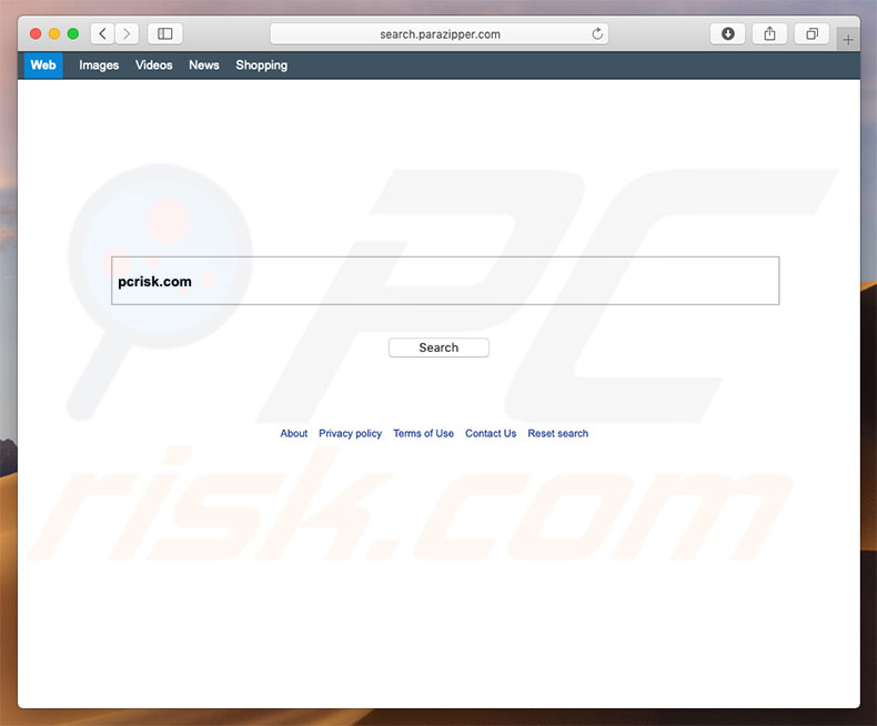 secuestrador de navegadores search.parazipper.com en un equipo de Mac