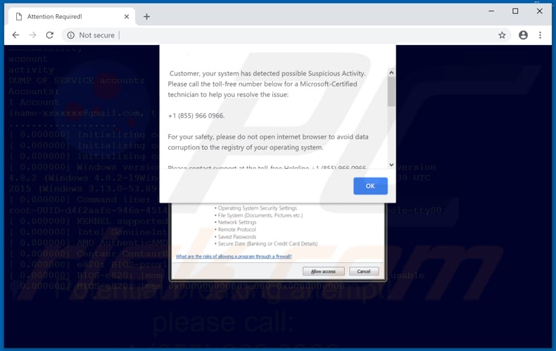 estafa System Firewall Has Blocked Some Features