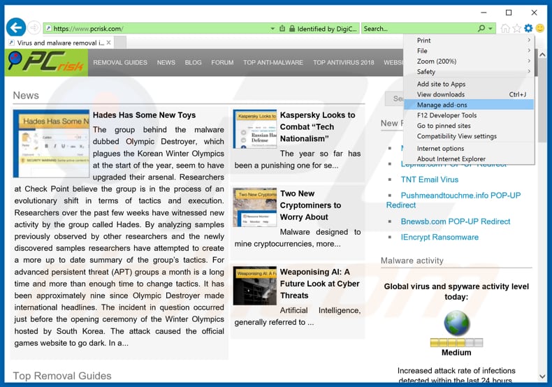 Eliminando los anuncios de This Computer Is Blocked de Internet Explorer paso 1
